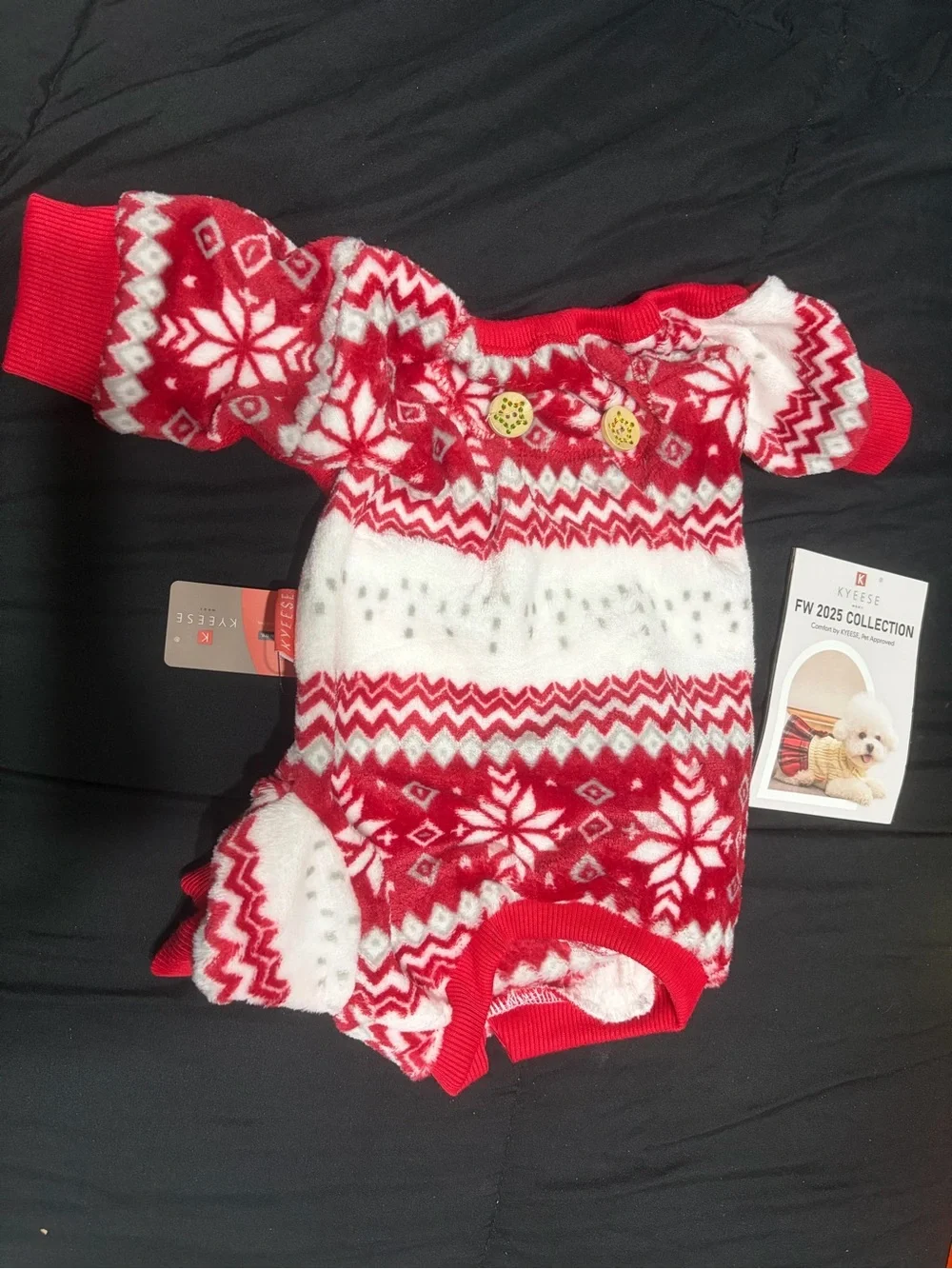 KYEES E Pink & White Pet Sweater - Size M